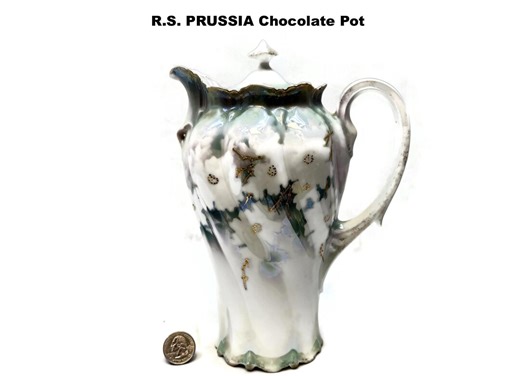 RS Prussia Chocolate Pot 19th Century Vintage - Etsy