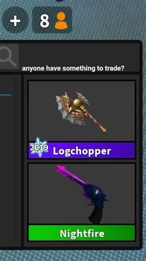 Logchopper 2019 #mm2 #roblox #fyp #viral #trade