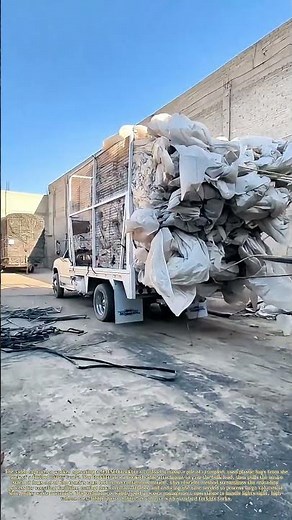 Pulling Bulk Bags From a Truck: How a Forklift Unloads Recycled Plastic Sacks
