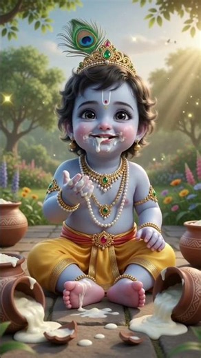 Jay shree Krishna eating karta hue 🙏 #krishna #cute #short