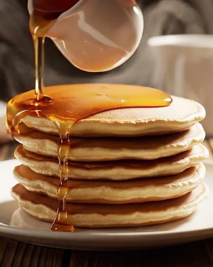 Fluffy Pancakes with Maple Syrup – The Morning Drizzle