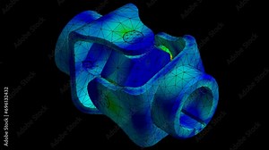 Mechanic simulation engineering - Displacement and stress finite element analysis