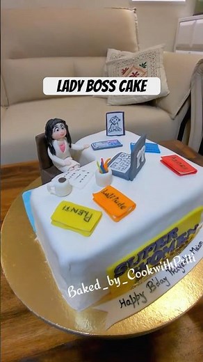💪 Lady Boss / Super Woman Cake | Birthday Cake Ideas | Cake Decorating #shorts