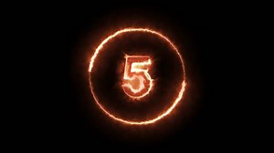 10 Second Countdown Timer Animation - Fire Countdown Numbers. 4K Video