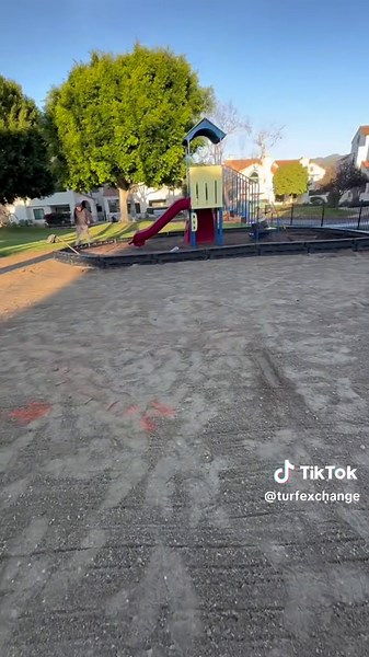 Today we transformed a dirt playground into a BEAUTIFUL playable-ground ! #TURFEXCHANGE #TURFX #FAKEGRASS #LANDSCAPE #TURF #NOPFAS #ARTIFICIALTURF #TRANSFORMATION #805 #VENTURA #SANTABARBARA #PLAYGROUND