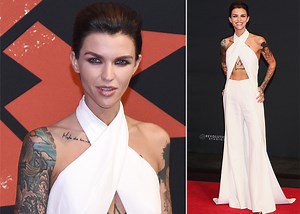 Ruby Rose Stuns In A White Jumpsuit On The Red Carpet