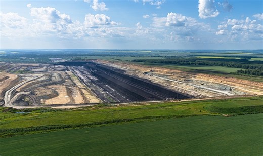 The impossibly gigantic bucket-wheel excavator of Nazarovsky open-pit mine.