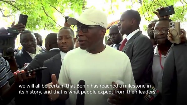 Benin president votes in country's election