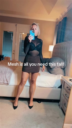This mesh bodysuit is everything! 🖤 #ootd #mesh #bodysuit #falldashionfinds #ootdinspo