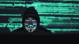 The Hacker In Mask Hacks Program Digital Stock Footage SBV-323770059 - Storyblocks