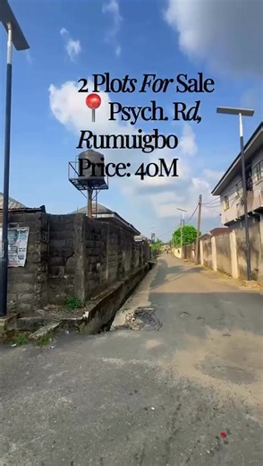 PRIME 2 PLOTS OF LAND FOR SALE 📌 Psychiatric Road, Rumuigbo, Port Harcourt Price: ₦40 Million FEATURES - 100% Dry Land - Multiple Tarred Access Roads - Gated & Secured Estate - Good Power Supply - Serene Neighborhood Land Size: 950 Sq Mtrs Title: Deed of Conveyance N/B Suitable for Personal Home, Real Estate Development, Rental Apartments etc 👉 For Inspection & Purchase 📞 Call or WhatsApp: 09160056873 📩 Or send us a DM to schedule a viewing today! #cresciteglobalservicesltd #cresciteproperti