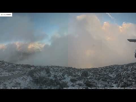 Hobart 🇦🇺 Mountain View Time Lapse ⛅️❄️☃️ (Kunanyi / Mount Wellington) - November 14 2025