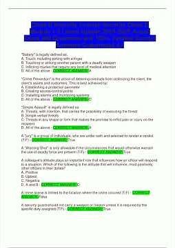 Class D Security License Security Class D Module 13 Latest Update 20242025 Actual Exam 200 Questions