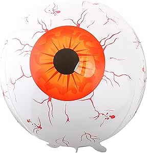 22 Inch Giant Eyeball Balloons, Inflatable Halloween Decorations for Outdoor Yard and Tree, Spooky Party Decor, Large Bloodshot Eyeballs for Haunted House, Creepy Holiday Props