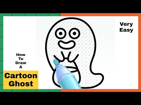 How To Draw A Cute Cartoon Ghost Very Easy And Colour It | Easy Drawing | Drawing Steps 101