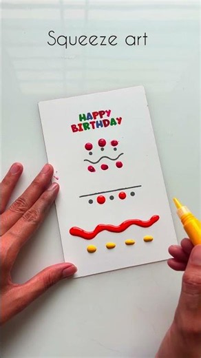 Making squeeze art birthday card #art #artcarftkit #artcraft