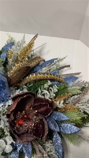 Blue and Gold Table Centerpiece, Winter Table Decor, Christmas Tablescape. - Etsy