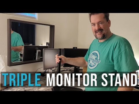 VIVO Triple LCD LED Heavy Duty Computer Monitor Desk Stand Unboxing and Setup