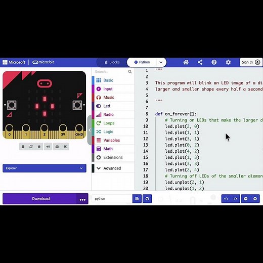 Blinking Diamond demo