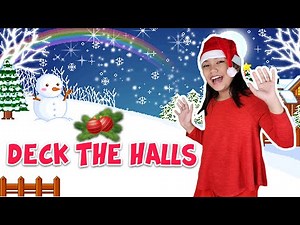 DECK THE HALLS with Actions and Lyrics | Kids Christmas Song
