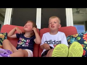 Twin toddler popsicle challenge