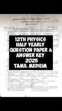 12th physics half yearly original question paper answer key 2025 tamil medium