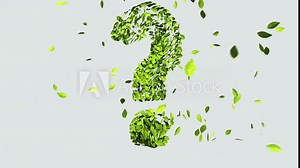 Green question mark made from leaves. (Included alpha)