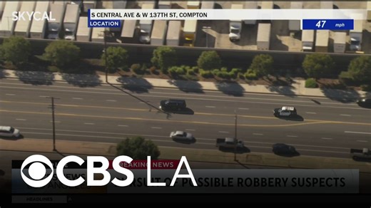 Alleged robbery suspects lead a police chase into Compton