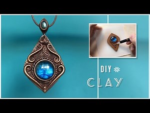 HANDMADE Tutorial：How to Making a Polymer Clay Jewelry Vintage Pendant