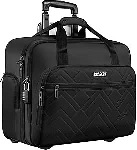 Rolling Laptop Bag, 17.3 Inch Premium Laptop Briefcases with Wheels for Men & Women, Waterproof Rolling Computer Bag Work Bag Laptop Case for Travel Work Office Business
