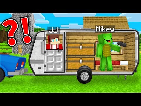 Mikey and JJ Built a House Inside a Car Trailer in Minecraft (Maizen)