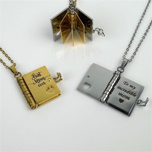 Best Mom Ever Book Necklace, Mini Book Locket With Heartfelt Message Inside, Mother's Day Gift for Mom, Meaningful Keepsake Jewelry - Etsy