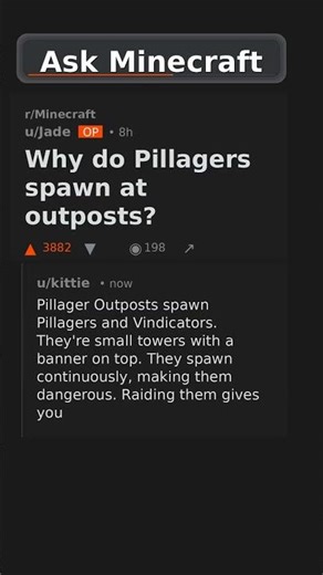 Why do Pillagers spawn at outposts? #MinecraftReddit