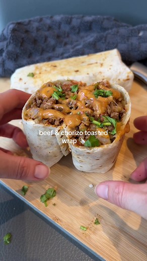 Beef & Chorizo Toasted Wrap: High Protein Low Calorie Recipe