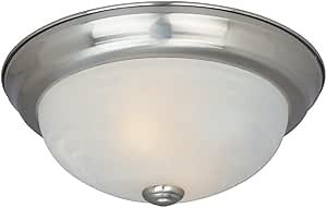 Designers Fountain 15 in Modern 3-Light Flush Mount Ceiling Light, Satin Platinum with Alabaster Glass Shade, 1257L-SP-AL