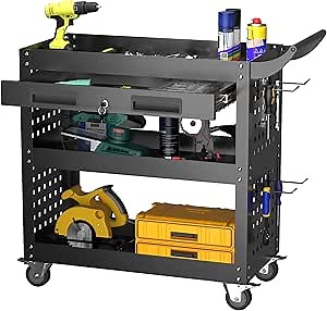 SUXXAN Broom Closet Storage Cabinet with Wheels 61.6"x 27.5"x11.7", Metal Cleaning Cabinets with Hooks and Hanging Rods, Lockable Cabinet with Pegboard, Adjustable Shelf,for Garage, Laundry Room