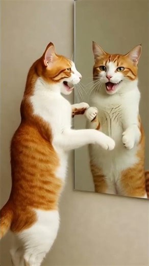Cat vs Mirror 😹 | Funny Confused Cat Short!