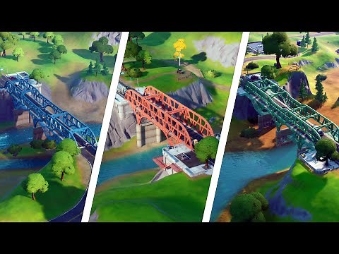 Visit the Red, Yellow, Green, Blue, Purple Steel Bridges Locations - Fortnite Week 5 Deadpool Guide