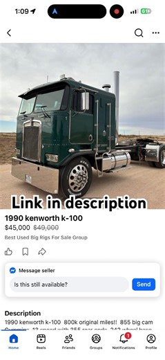 Beautiful 1990 Kenworth k100 for sale