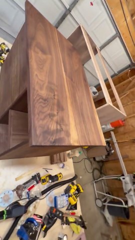 36” Handmade Walnut Bathroom Vanity – Mid-century Modern | Sink Base   Open Shelving | Custom Options Available - Etsy