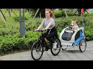 Aosom Elite II Dog Bike Trailer 2-in-1 Pet Stroller Cart Bicycle Wagon Cargo Carrier Attachment