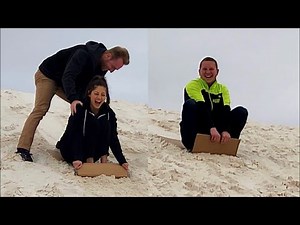 Cardboard Sled FAIL Down Sand Dune | Home for Thanksgiving Vlog