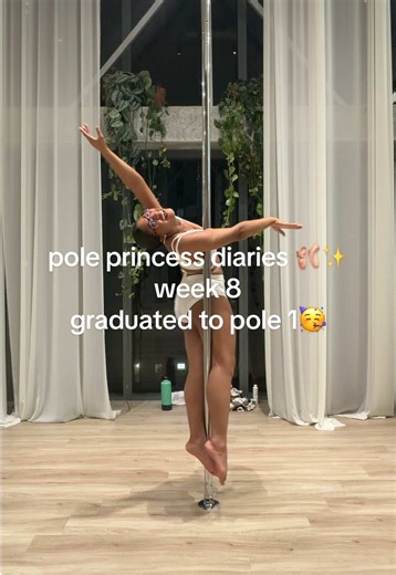 Pole Princess Diaries✨🩰✨ My instructor graduated me to Level 1 pole 🥳 #polefitnessbeginner #poleprincess #polebeginner #beginnerpole #thingstodoinminai