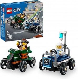 LEGO City Flugzeug vs. Krankenhausbett Rennwagen Set - Seifenkisten Spielzeug für Jungen und Mädchen ab 5 Jahren - Bauset mit 2 Minifiguren - Geschenk zum Geburtstag & für die Feiertage 60459