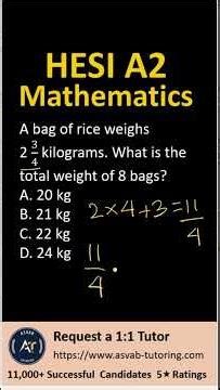 HESI A2 Math Practice | Fraction Word Problem with Weight | Nursing School Entrance Prep
