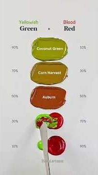 5 mind-blowing color combos, starting with Yellowish Green + Blood Red color Shades 😍 #colormix