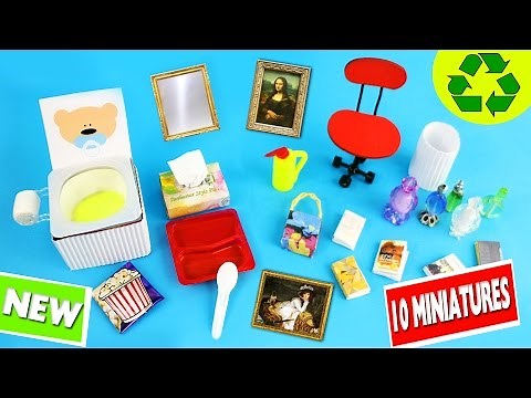 10 Easy DIY Miniatures - each in less than 1 minute #3 - simplekidscrafts