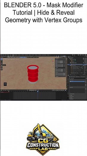 Blender – Mask Modifier Tutorial | Hide & Reveal Geometry with Vertex Groups