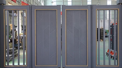 Double Door Steel Retractable Security Swing Gate for Villa Entrance Cantilever Gate with Security System Feature Folding Gate