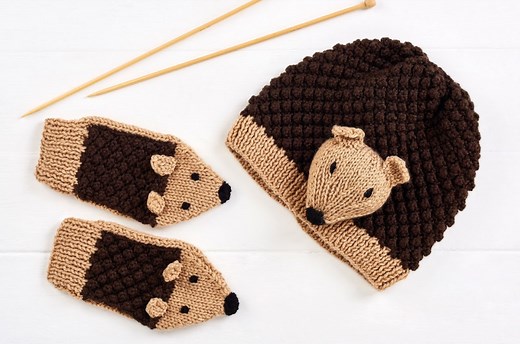 Child’s Hedgehog Hat and Mittens | Knitting Patterns | Let's Knit Magazine